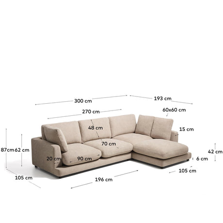 4-Sitzer-Sofa Gala aus Microbouclé mit Chaiselongue rechts, FSC Mix Credit, 300 cm von Kave Home – Bild 2