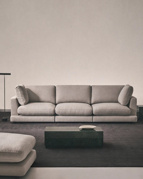 4-Sitzer-Sofa Gala aus grauem Micro-Bouclé FSC Mix Credit 300 cm von Kave Home – Produktbild 2