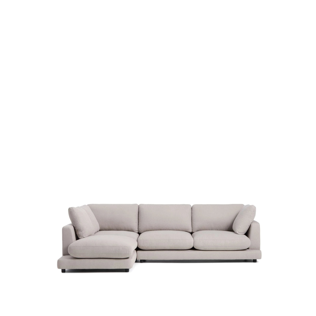 4-Sitzer-Sofa Gala aus grauem Micro-Bouclé mit linker Chaise Longue FSC Mix Credit 300 cm von Kave Home – Produktbild 1