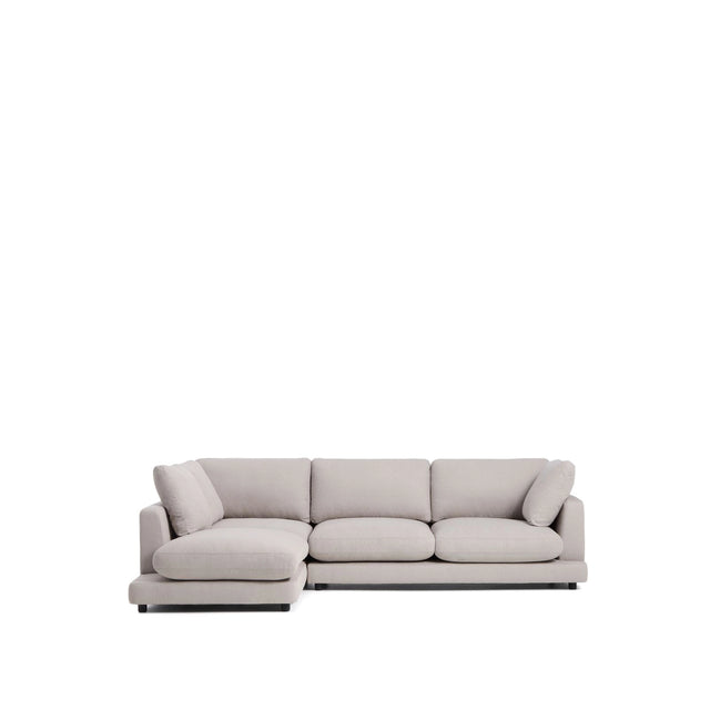 4-Sitzer-Sofa Gala aus grauem Micro-Bouclé mit linker Chaise Longue FSC Mix Credit 300 cm von Kave Home – Produktbild 1