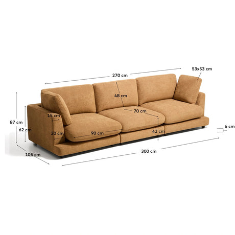 4-Sitzer-Sofa Gala aus senfgelbem Microbouclé, FSC Mix Credit, 300 cm von Kave Home – Bild 2