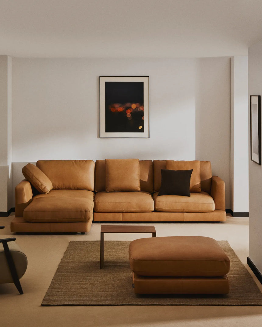4-Sitzer-Sofa Gala mit Chaiselongue links in braunem Leder, 300 cm von Kave Home – Produktbild 2