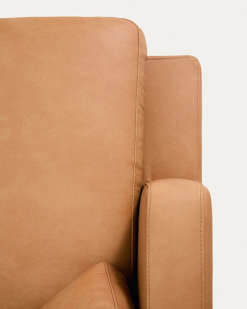 4-Sitzer-Sofa Gala mit Chaiselongue links in braunem Leder, 300 cm von Kave Home – Produktbild 7