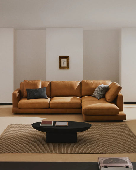 4-Sitzer-Sofa Gala mit Chaiselongue rechts in braunem Leder, 300 cm von Kave Home – Produktbild 2