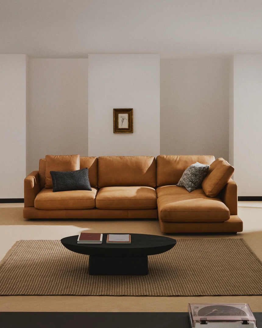 4-Sitzer-Sofa Gala mit Chaiselongue rechts in braunem Leder, 300 cm von Kave Home – Produktbild 2