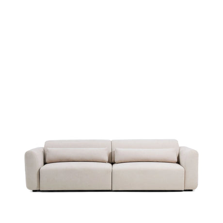 4-Sitzer-Sofa Lares mit elektrisch ausfahrbaren Sitzen und verstellbarer Kopfstütze in beiger Chenille, 290 cm von Kave Home – Produktbild 1