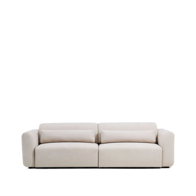 4-Sitzer-Sofa Lares mit elektrisch ausfahrbaren Sitzen und verstellbarer Kopfstütze in beiger Chenille, 290 cm von Kave Home – Produktbild 1