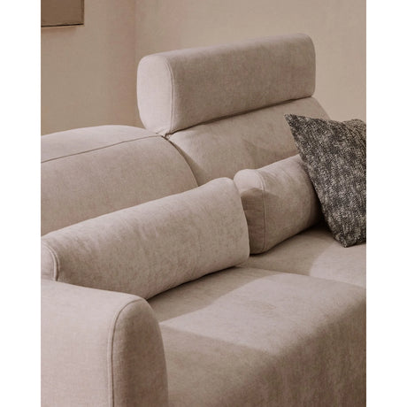4-Sitzer-Sofa Lares mit elektrisch ausfahrbaren Sitzen und verstellbarer Kopfstütze in beiger Chenille, 290 cm von Kave Home – Produktbild 2