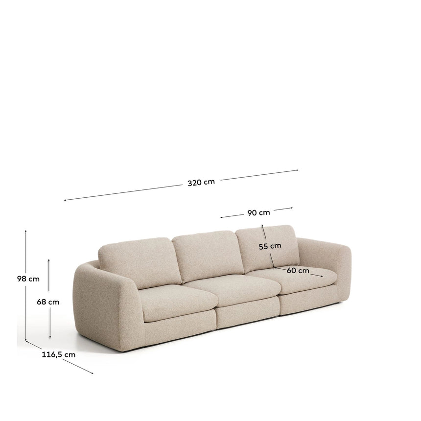 4-Sitzer Sofa Vera in Beige, 320 cm FSC Mix Credit von Kave Home – Bild 3