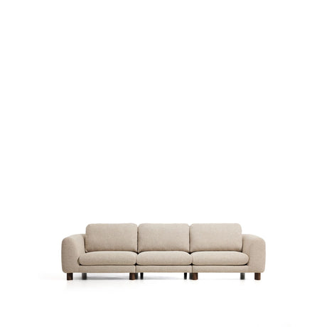 4-Sitzer Sofa Vera in Beige mit Beinen aus massivem Eschenholz mit Nussbaum-Finish, 320 cm, FSC Mix Credit von Kave Home – Bild 1