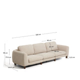 4-Sitzer Sofa Vera in Beige mit Beinen aus massivem Eschenholz mit Nussbaum-Finish, 320 cm, FSC Mix Credit von Kave Home – Bild 3