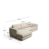 4-Sitzer Sofa Vera mit Chaiselongue links in Beige, 322 cm, FSC Mix Credit von Kave Home – Bild 3