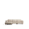 4-Sitzer Sofa Vera mit Chaiselongue links in Beige mit Beinen aus massivem Eschenholz mit Nussbaum-Finish, 322 cm, FSC Mix Credit von Kave Home – Bild 1