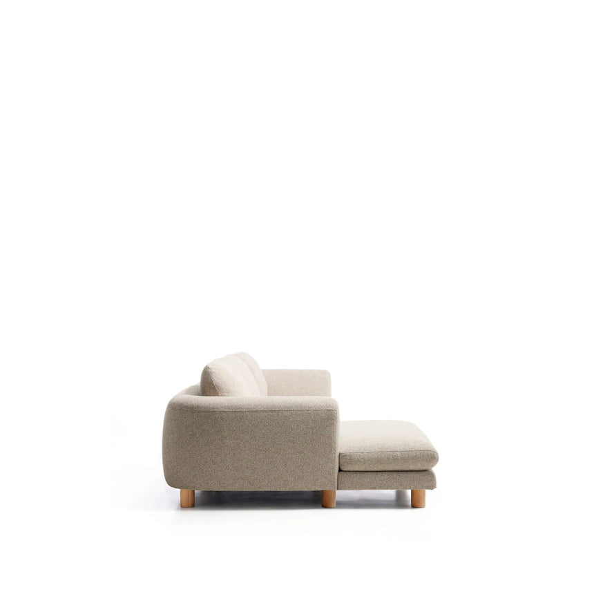 4-Sitzer Sofa Vera mit Chaiselongue links in Beige mit Beinen aus massivem Eschenholz mit natürlichem Finish, 322 cm, FSC Mix Credit von Kave Home – Bild 5