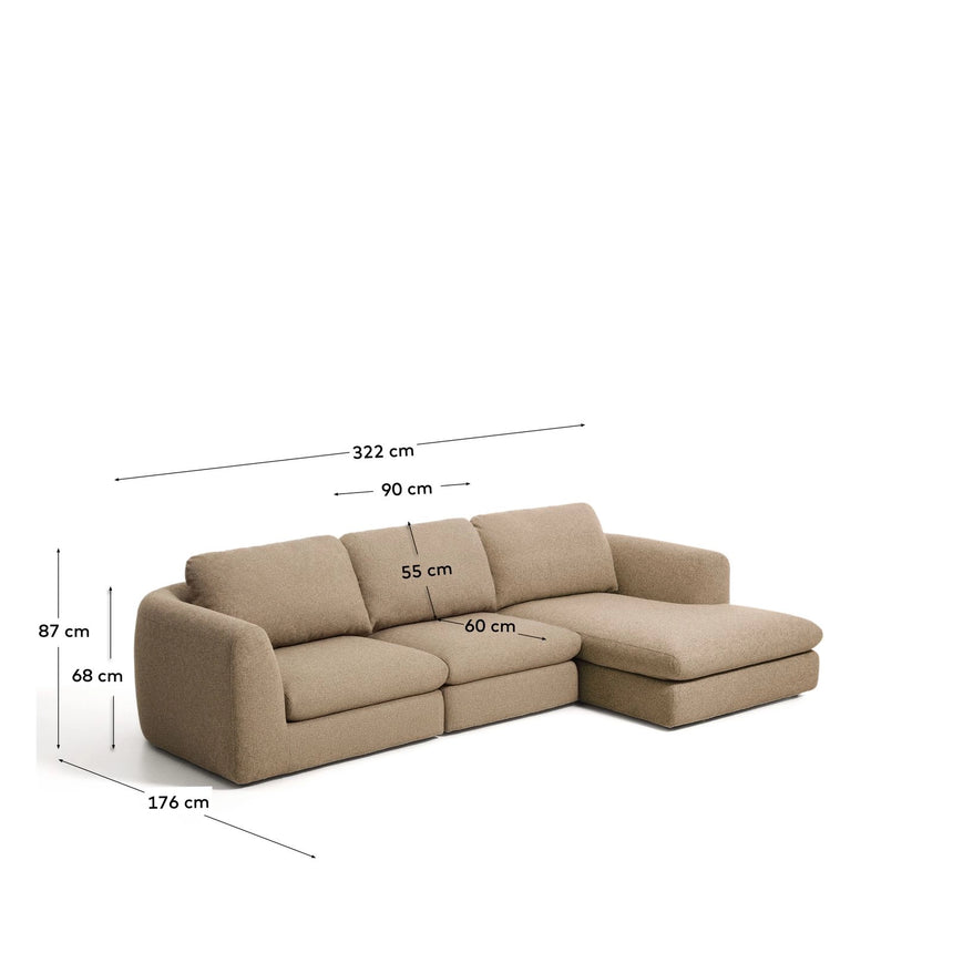 4-Sitzer Sofa Vera mit Chaiselongue rechts, 322 cm FSC Mix Credit von Kave Home – Bild 3