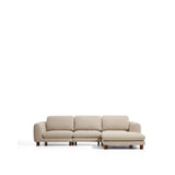 4-Sitzer Sofa Vera mit Chaiselongue rechts in Beige mit Beinen aus massivem Eschenholz mit Nussbaum-Finish, 322 cm, FSC Mix Credit von Kave Home – Bild 1