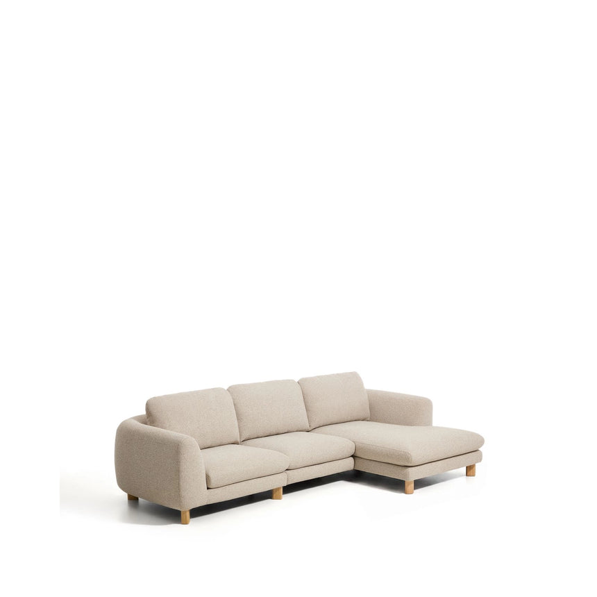 4-Sitzer Sofa Vera mit Chaiselongue rechts in Beige mit Beinen aus massivem Eschenholz mit natürlichem Finish, 322 cm, FSC Mix Credit von Kave Home – Bild 4