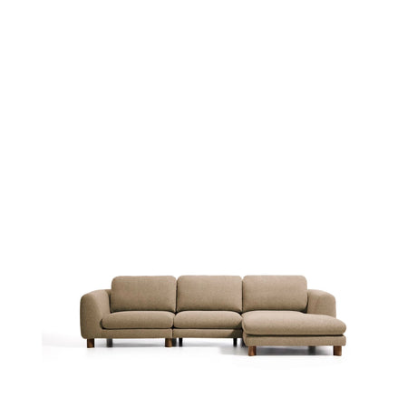 4-Sitzer Sofa Vera mit Chaiselongue rechts mit Beinen aus massivem Eschenholz mit Nussbaum-Finish, 322 cm, FSC Mix Credit von Kave Home – Bild 1