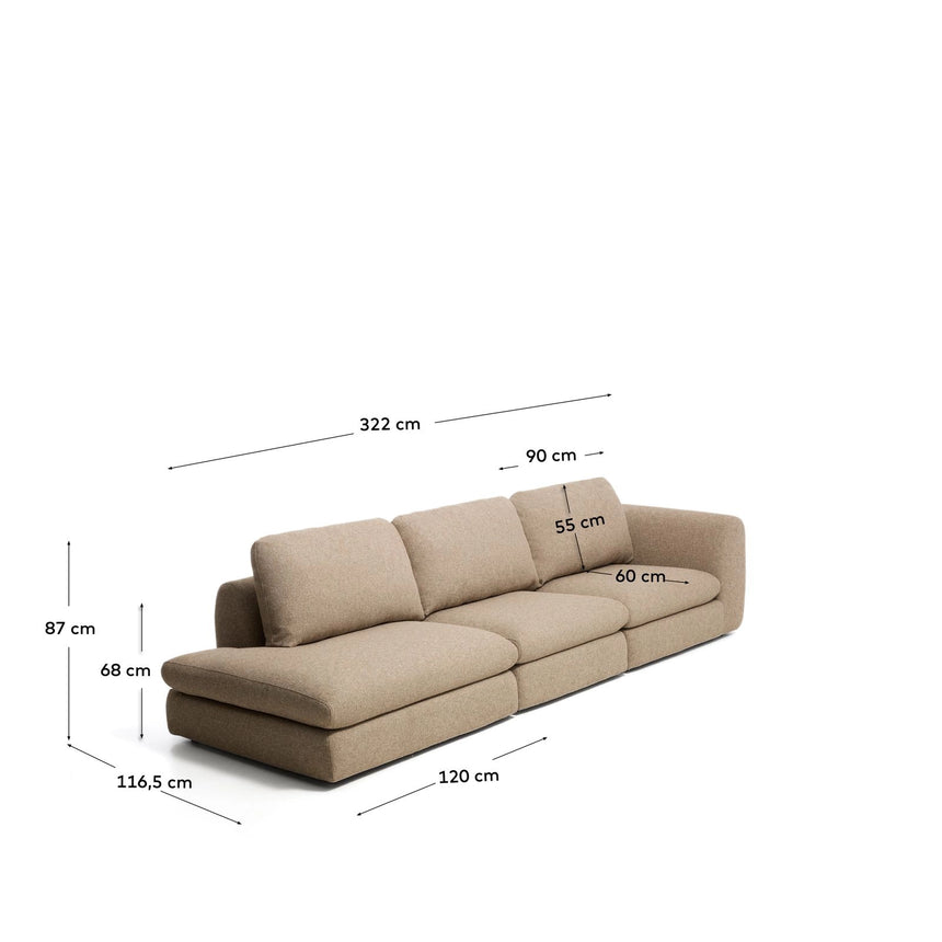 4-Sitzer Sofa Vera mit Randmodul links, 325 cm, FSC Mix Credit von Kave Home – Bild 3