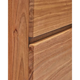 4-türiges Highboard Uxue aus massivem Akazienholz mit gebleichtem Finish und schwarzem Stahl 100 x 155 cm von Kave Home – Bild 11
