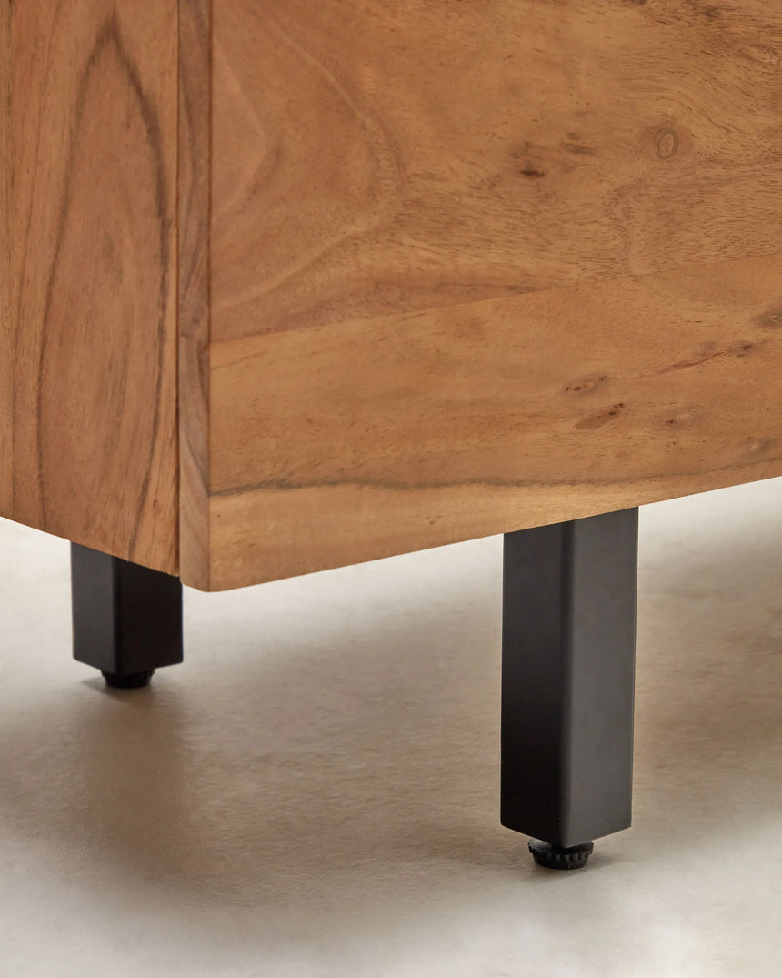4-türiges Sideboard Uxue aus massivem Akazienholz mit gebleichtem Finish 200 x 88 cm von Kave Home – Produktbild 11