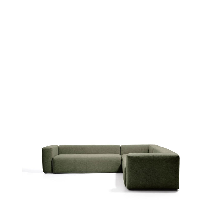 5-Sitzer-Ecksofa Blok in moosgrüner Chenille, 320 x 320 cm, FSC Mix Credit von Kave Home – Bild 1