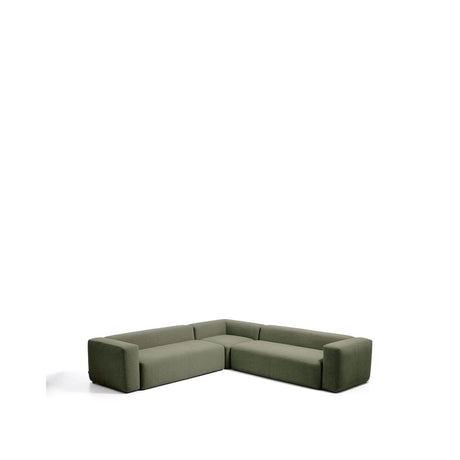 5-Sitzer-Ecksofa Blok in moosgrüner Chenille, 320 x 320 cm, FSC Mix Credit von Kave Home – Bild 3