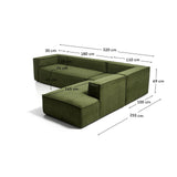 5-Sitzer-Ecksofa Blok mit Randmodul links in Cord oder Chenille, 320 x 255 cm, FSC Mix Credit von Kave Home – Bild 2