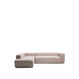 5-Sitzer-Ecksofa Blok mit Randmodul links in beiger Chenille, 255 x 320 cm, FSC Mix Credit von Kave Home – Bild 1