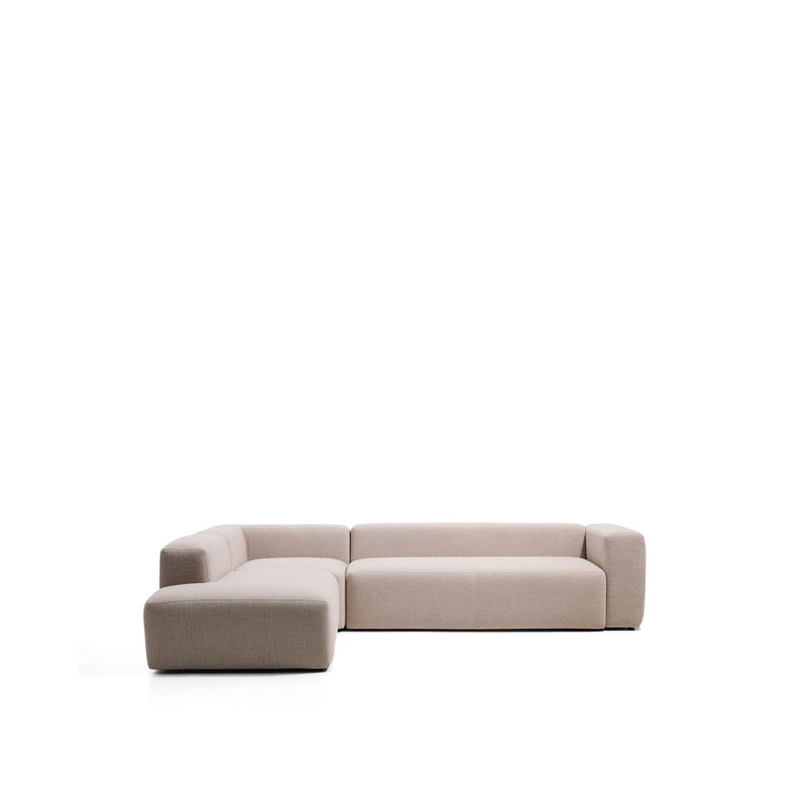 5-Sitzer-Ecksofa Blok mit Randmodul links in beiger Chenille, 255 x 320 cm, FSC Mix Credit von Kave Home – Bild 1