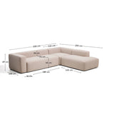 5-Sitzer-Ecksofa Blok mit Randmodul links in beiger Chenille, 320 x 255 cm, FSC Mix Credit von Kave Home – Bild 3