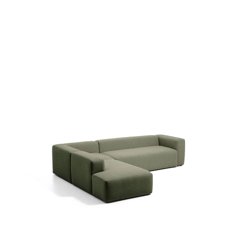 5-Sitzer-Ecksofa Blok mit Randmodul links in moosgrüner Chenille, 255 x 320 cm, FSC Mix Credit von Kave Home – Bild 4