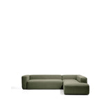 5-Sitzer-Ecksofa Blok mit Randmodul links in moosgrüner Chenille, 320 x 255 cm, FSC Mix Credit von Kave Home – Bild 1