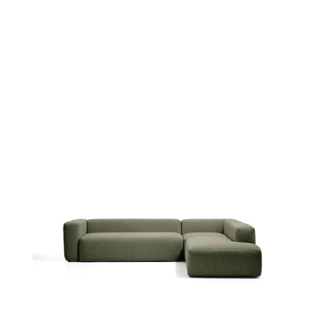 5-Sitzer-Ecksofa Blok mit Randmodul links in moosgrüner Chenille, 320 x 255 cm, FSC Mix Credit von Kave Home – Bild 1