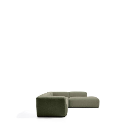 5-Sitzer-Ecksofa Blok mit Randmodul links in moosgrüner Chenille, 320 x 255 cm, FSC Mix Credit von Kave Home – Bild 5
