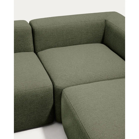 5-Sitzer-Ecksofa Blok mit Randmodul links in moosgrüner Chenille, 320 x 255 cm, FSC Mix Credit von Kave Home – Bild 7
