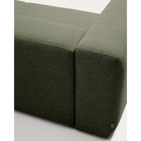 5-Sitzer-Ecksofa Blok mit Randmodul links in moosgrüner Chenille, 320 x 255 cm, FSC Mix Credit von Kave Home – Bild 8