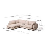5-Sitzer-Ecksofa Gala mit Randmodul links aus Microbouclé oder Chenille, FSC Mix Credit, 225 x 300 cm von Kave Home – Bild 2