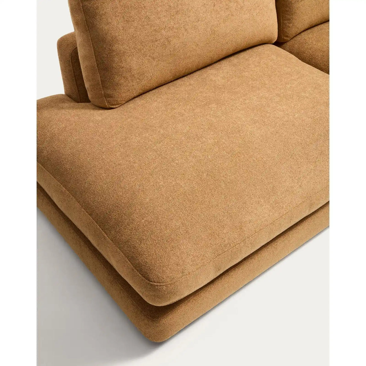 5-Sitzer-Ecksofa Gala mit Randmodul links aus senfgelbem Microbouclé, FSC Mix Credit, 225 x 300 cm von Kave Home – Bild 5