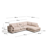 5-Sitzer-Ecksofa Gala mit Randmodul rechts aus Microbouclé oder Chenille, FSC Mix Credit, 300 x 225 cm von Kave Home – Bild 2