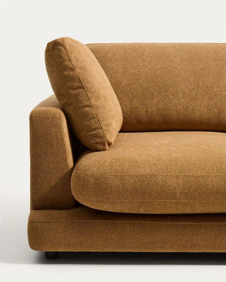 5-Sitzer-Ecksofa Gala mit Randmodul rechts aus senfgelbem Microbouclé, FSC Mix Credit, 300 x 225 cm von Kave Home – Bild 6