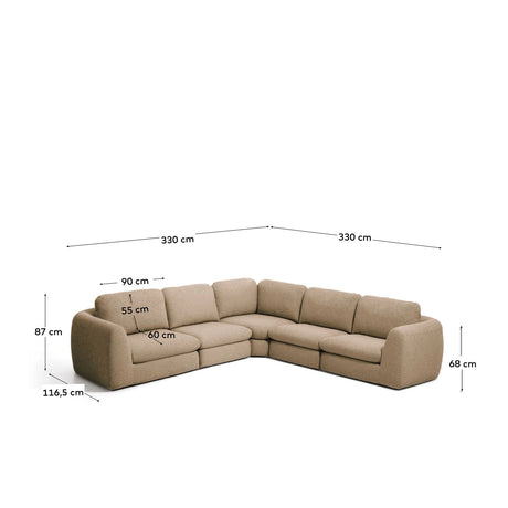 5-Sitzer Ecksofa Vera, 330 x 330 cm, FSC Mix Credit von Kave Home – Bild 3