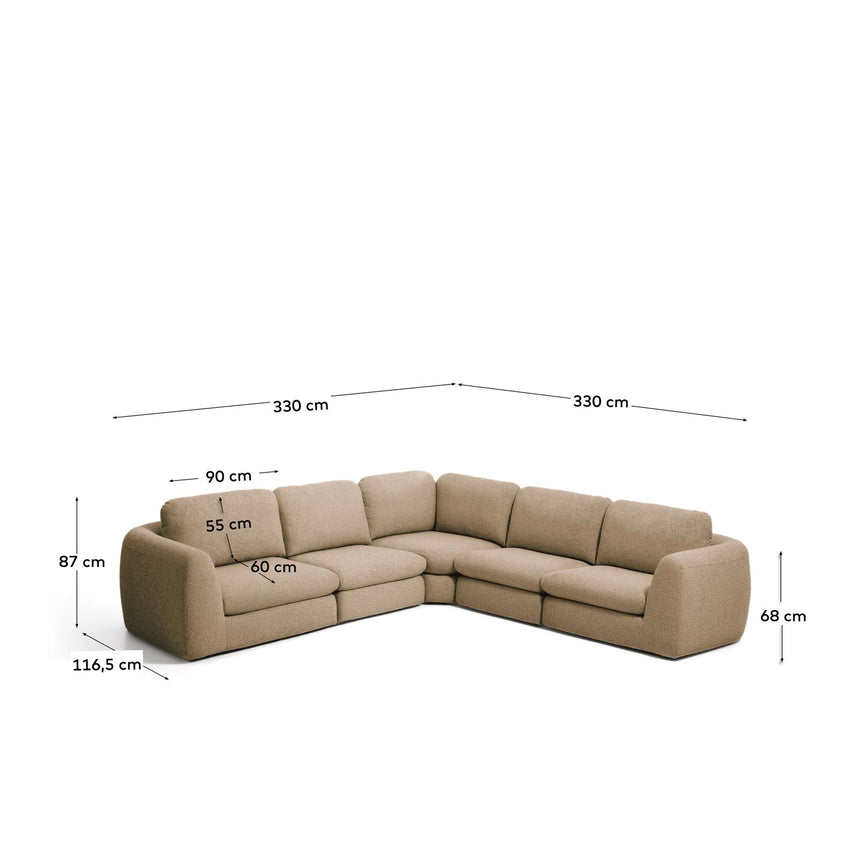 5-Sitzer Ecksofa Vera, 330 x 330 cm, FSC Mix Credit von Kave Home – Bild 3