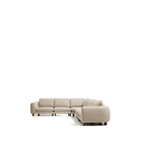 5-Sitzer Ecksofa Vera in Beige mit Beinen aus massivem Eschenholz mit Nussbaum-Finish, 330 x 330 cm, FSC Mix Credit von Kave Home – Bild 1