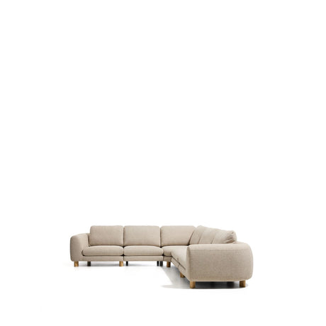 5-Sitzer Ecksofa Vera in Beige mit Beinen aus massivem Eschenholz mit natürlichem Finish, 330 x 330 cm, FSC Mix Credit von Kave Home – Bild 1