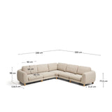 5-Sitzer Ecksofa Vera in Beige mit Beinen aus massivem Eschenholz mit natürlichem Finish, 330 x 330 cm, FSC Mix Credit von Kave Home – Bild 3