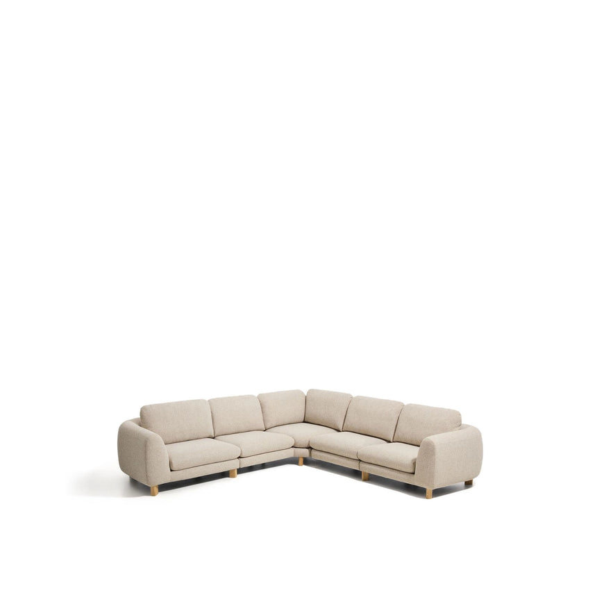 5-Sitzer Ecksofa Vera in Beige mit Beinen aus massivem Eschenholz mit natürlichem Finish, 330 x 330 cm, FSC Mix Credit von Kave Home – Bild 4