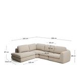 5-Sitzer Ecksofa Vera mit Randmodul links in Beige, 245 x 330 cm, FSC Mix Credit von Kave Home – Bild 3