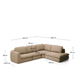 5-Sitzer Ecksofa Vera mit Randmodul rechts, 330 x 245 cm, FSC Mix Credit von Kave Home – Bild 3