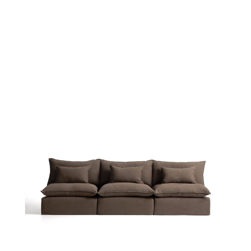 5-Sitzer-Modularsofa Anarela mit abnehmbarem Bezug aus 100 % Leinen in Taupe, 330 cm, FSC Mix Credit von Kave Home – Bild 1